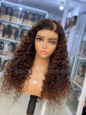 20 Inches Carribean Curly Wig Cap Color Brown