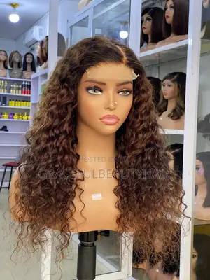 20 Inches Carribean Curly Wig Cap Color Brown