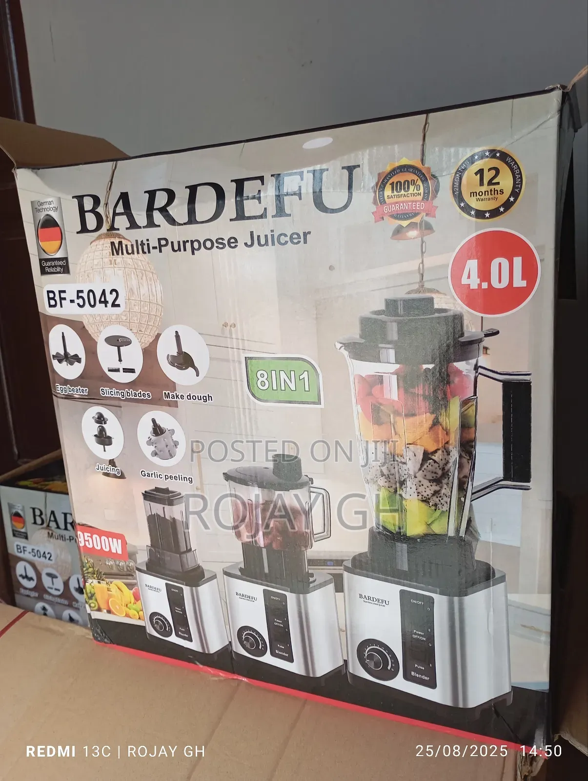 Bardefu Heavy-Duty 8-in-1 Multi-Purpose Blender - 9500w - 4.0l
