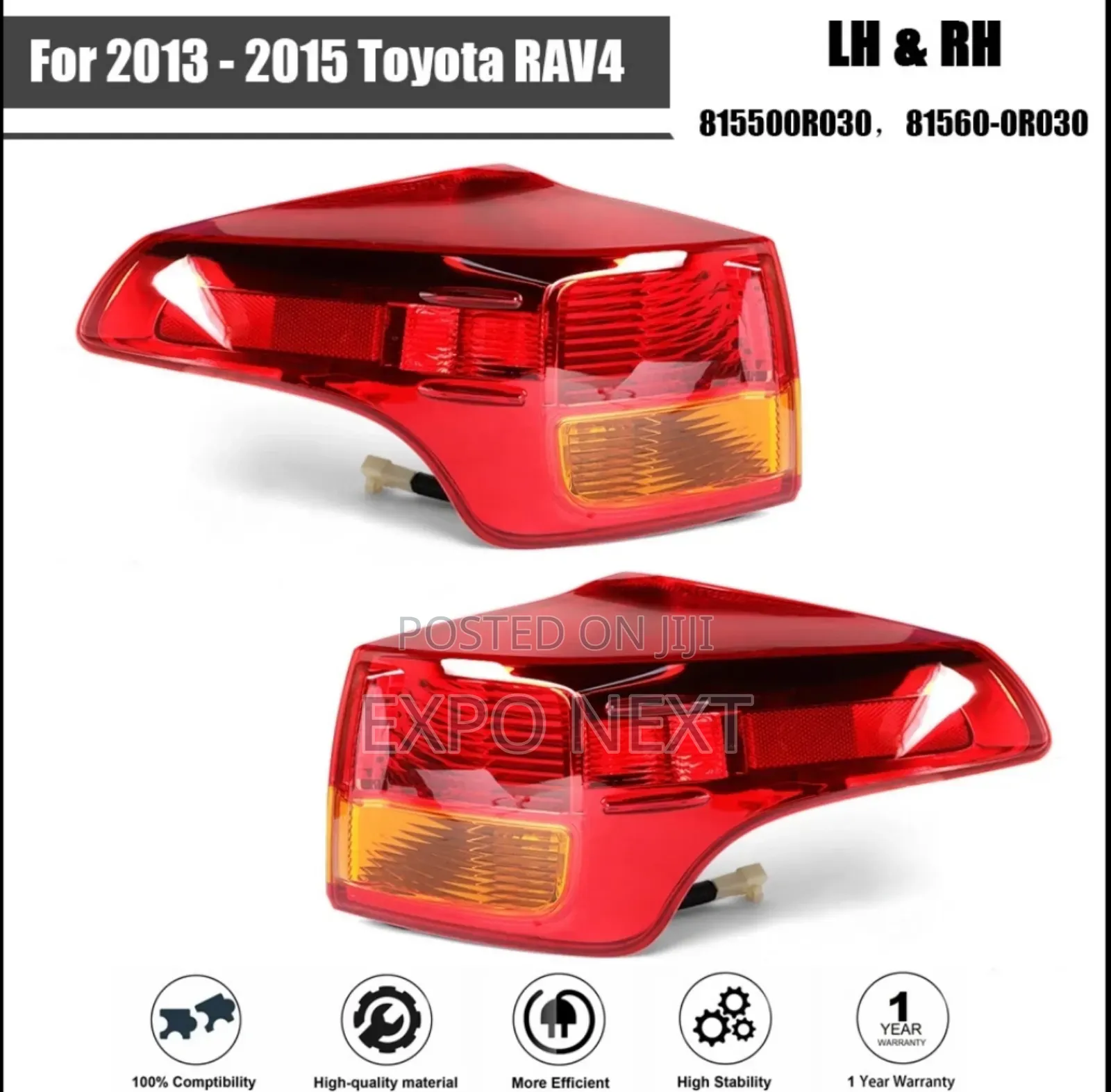 Tail Light 2013-2015 Toyota Rav4 Pair