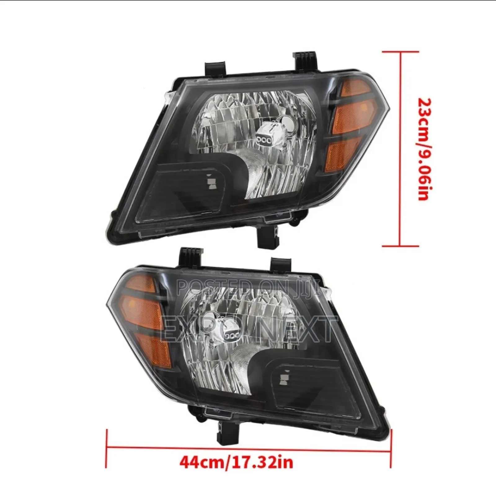 Headlights For Nissan Frontier Truck  2009-2020 Black Pair