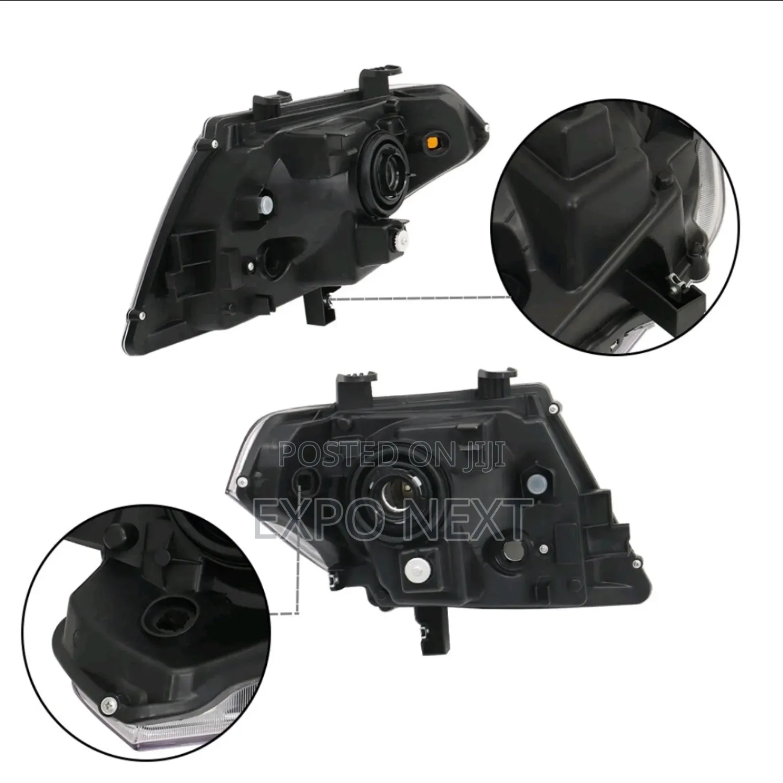 Headlights For Nissan Frontier Truck  2009-2020 Black Pair