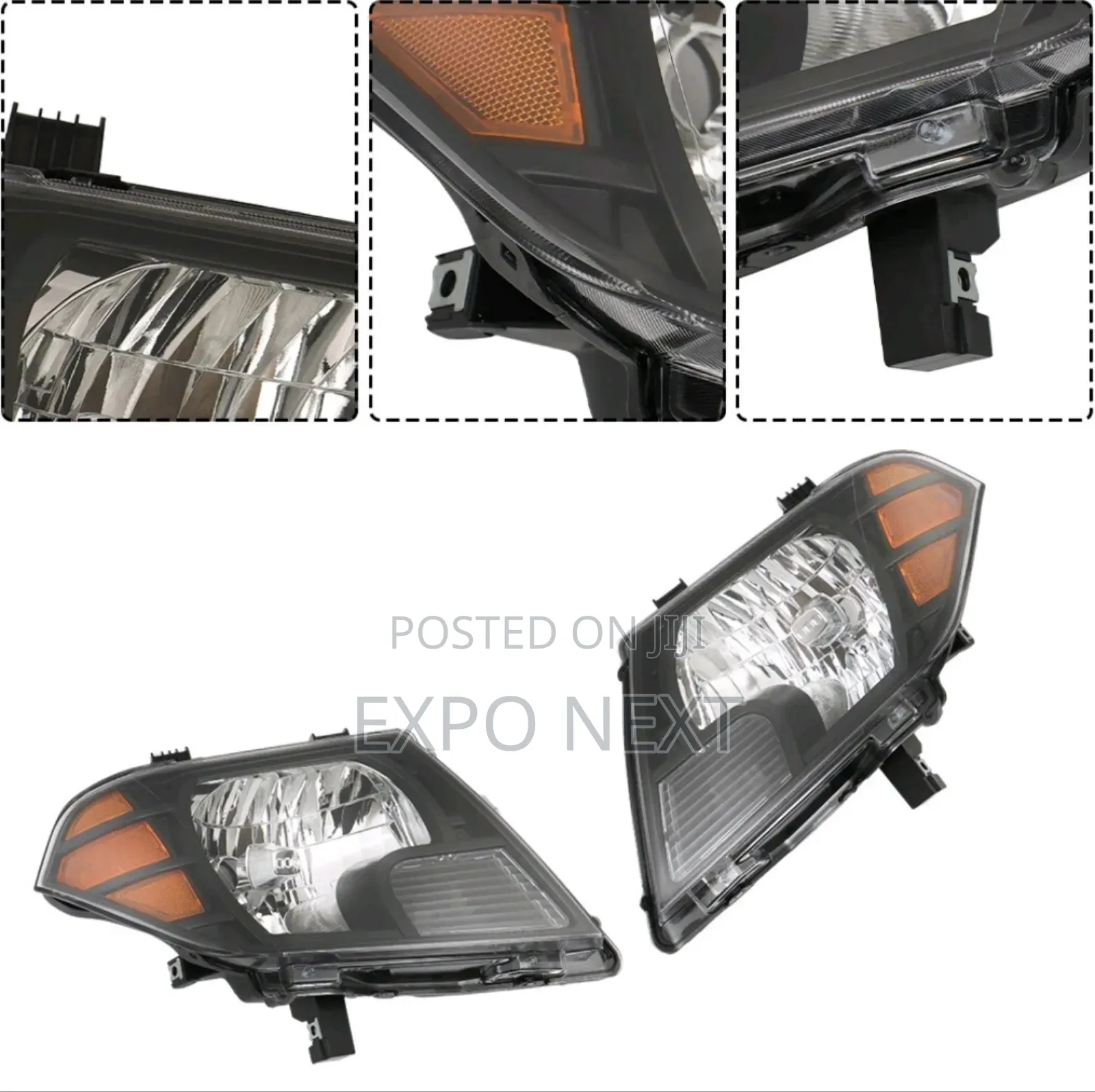 Headlights For Nissan Frontier Truck  2009-2020 Black Pair