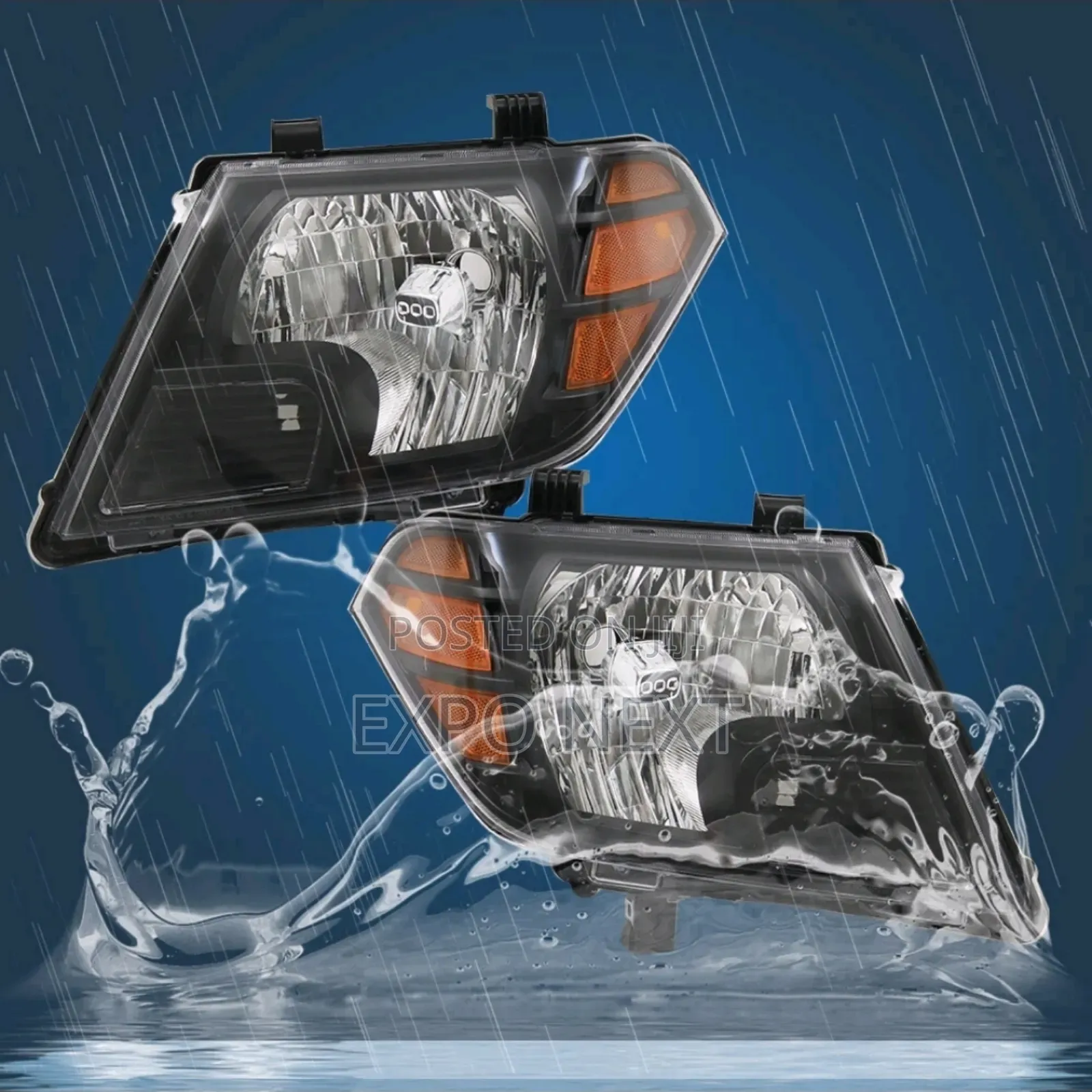 Headlights For Nissan Frontier Truck  2009-2020 Black Pair