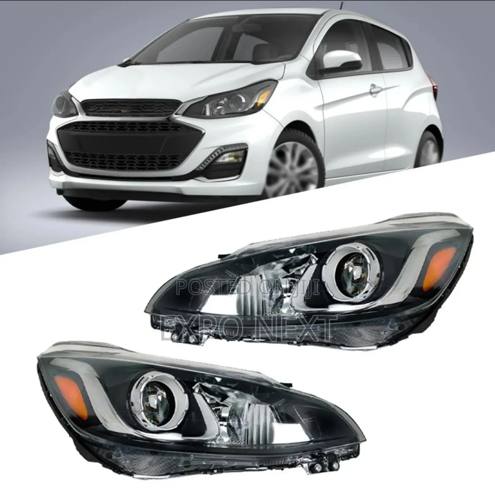 Pair Chevrolet Spark 2019-2021 Headlights  Led Chrome