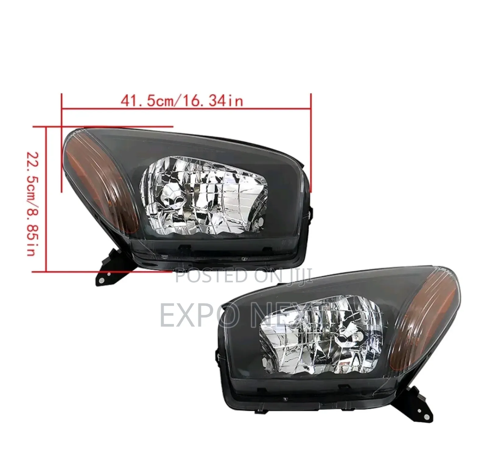 Toyota Rav4 2001-2003 Black Housing Headlights Pair