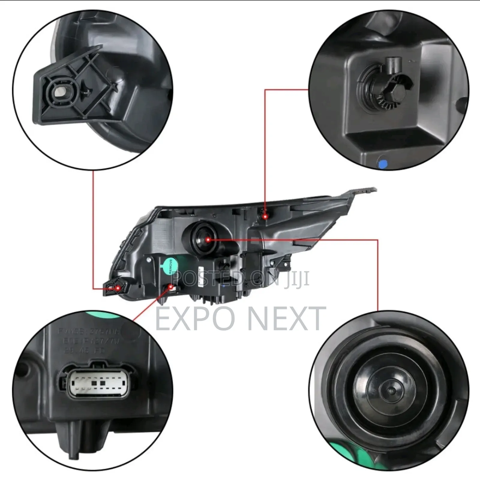 Headlight Led Chrome Housing for 2016-2019 Ford Explorer Pair