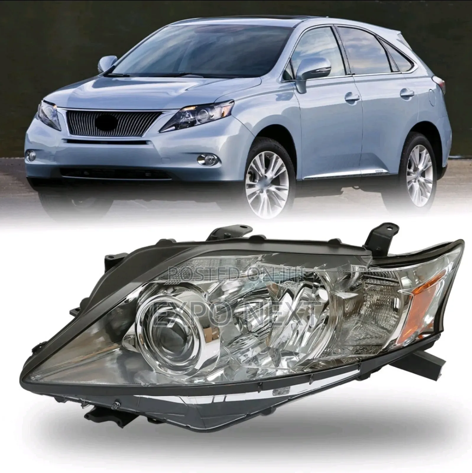 Left Fit For 2010-2012 Lexus Rx350 Hid W/Afs Chrome Headlight