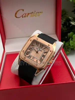 Black Silicone Strap Cartier Timepiece