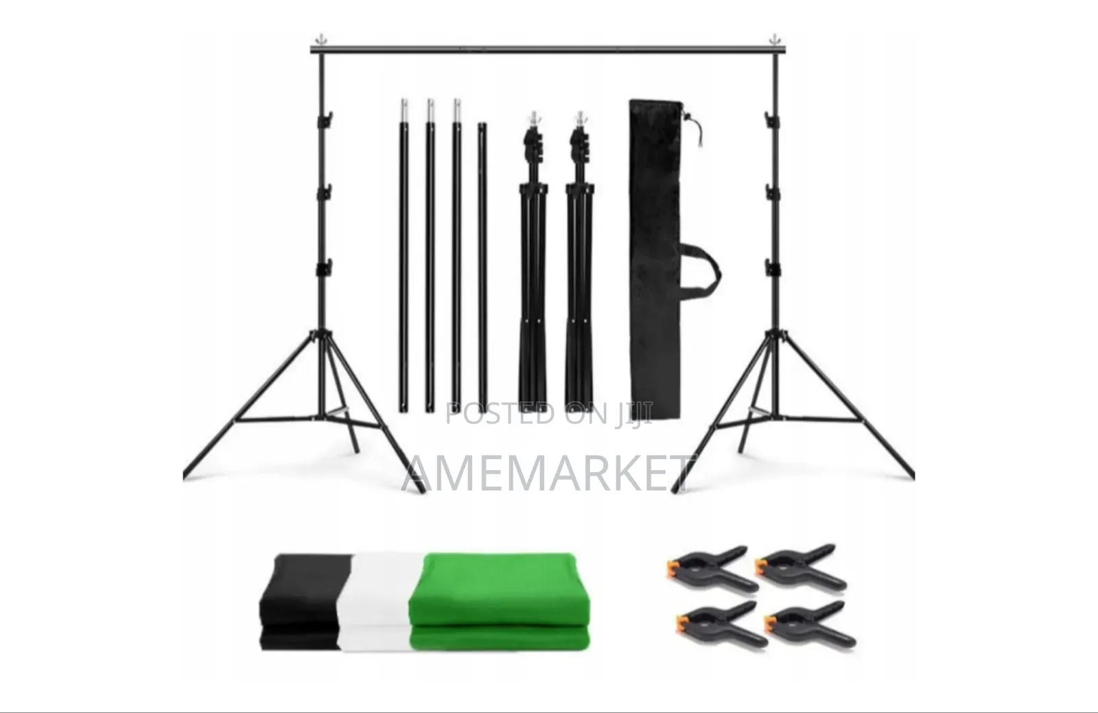 3x3m Photography Studio Backdrop Cloth With 10ft Heavy Duty Stand Set