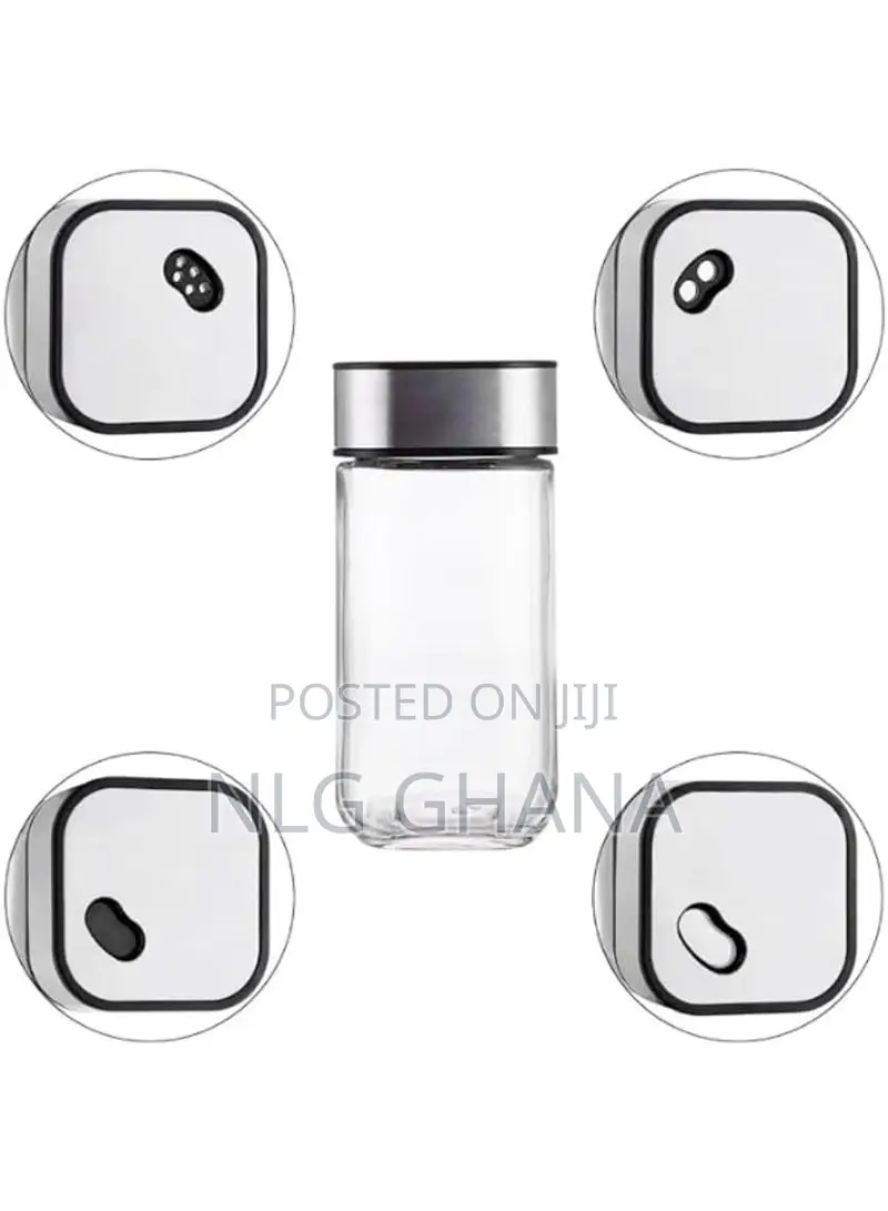 Compact Solid-Liquid Seasoning Set With 2 Glass Shakers. Ghx6519