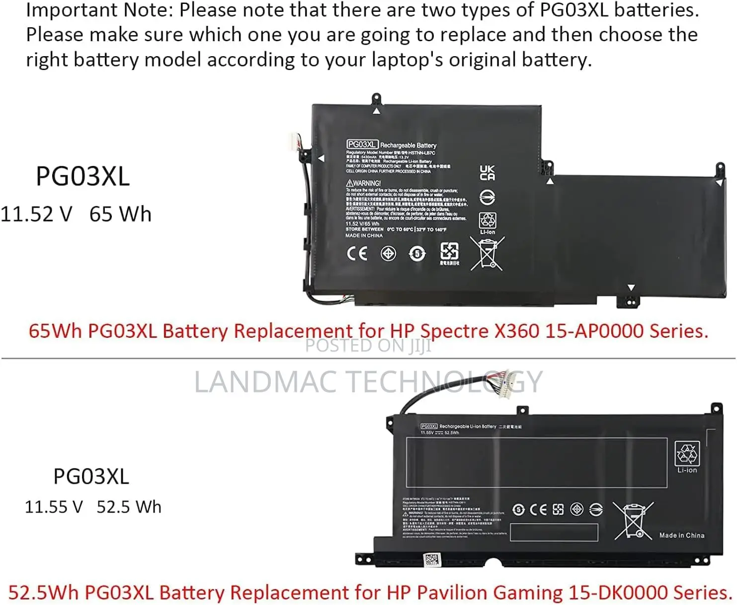Hp Pg03xl Original Laptop Notebook Battery