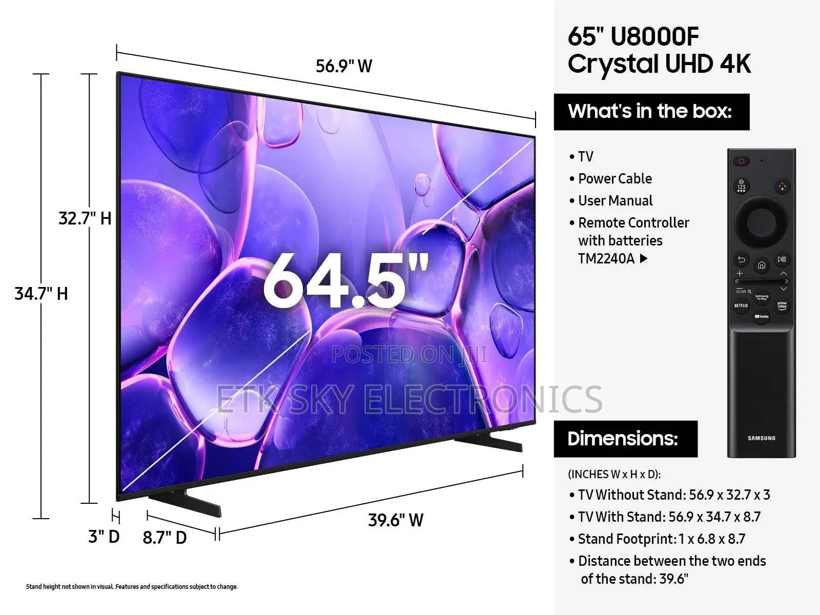 Ua65u8000fu Samsung 65 Smart Crystal Uhd Tv