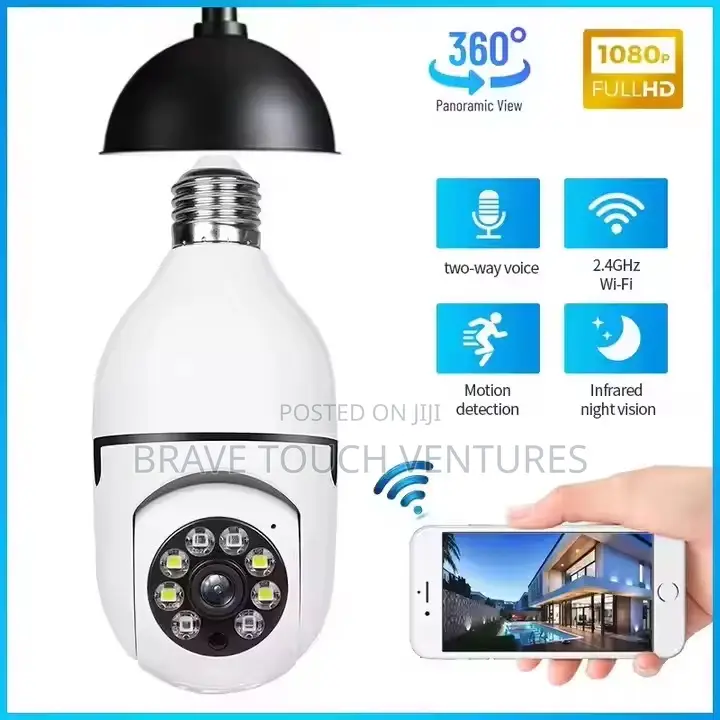 Wireless Night Vision 360 Degree Panoramic Security Bulb Camera