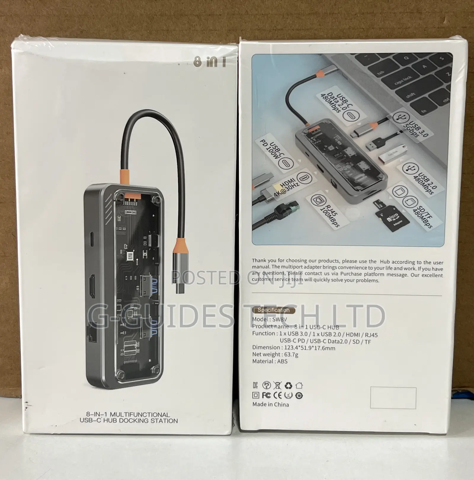 8-in-1 Multifunctional Usb-C Hub Docking Station Sw8v