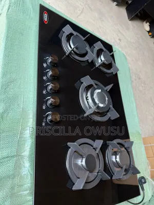 5 Burner Gas Cooker Inbuilt Glass Burner