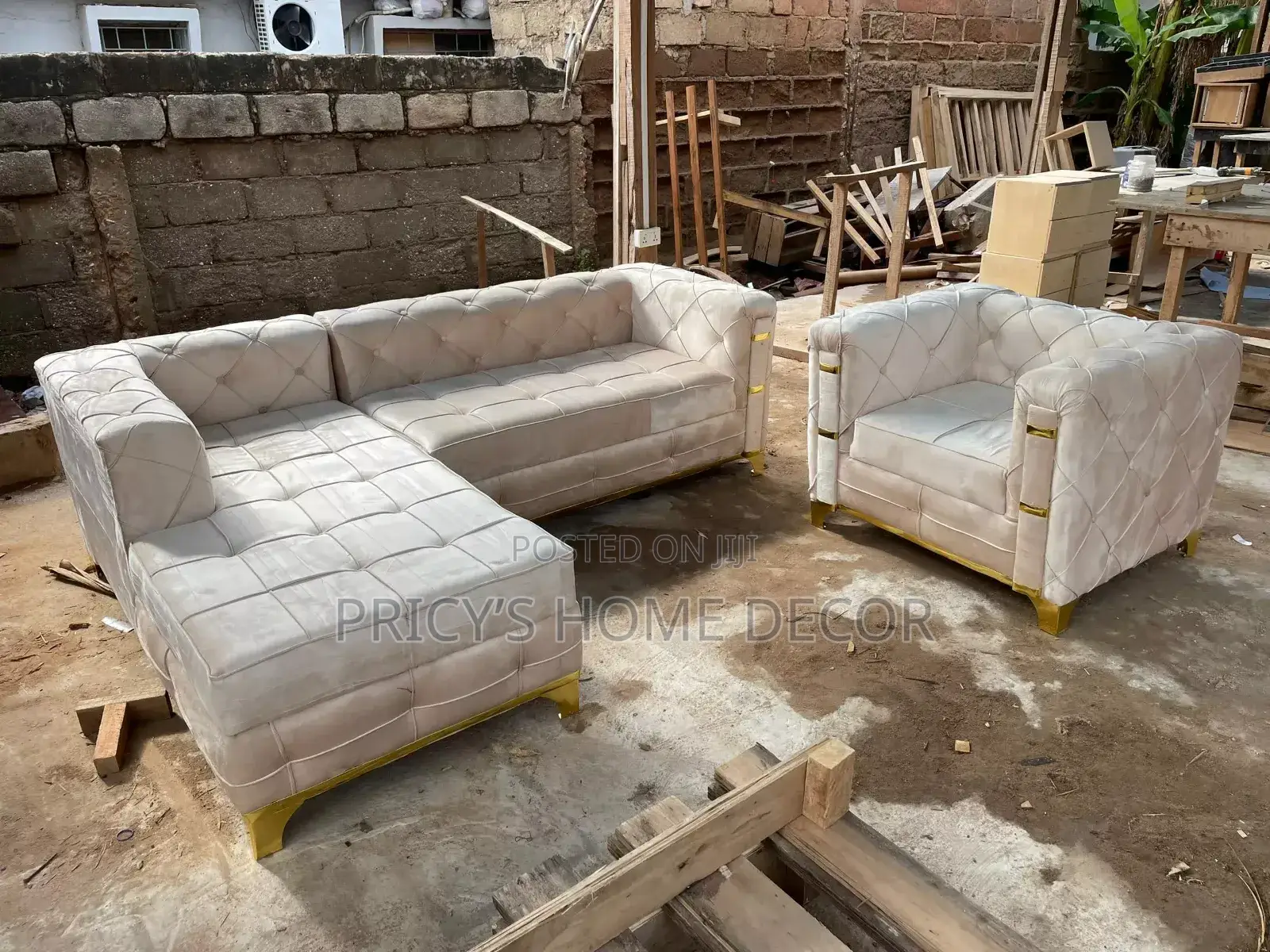 Elegante L-Shape Sofà and Single Seater Available in All Colors