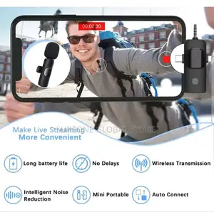 Professional 4 in 1 Wireless Lavalier Microphone