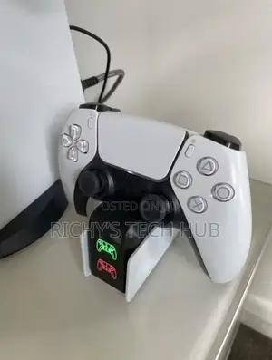 Dual Fast Ps5 Gamepad Controller Charging Station With Led Dock