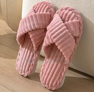 Crisscross Fluffy Bedroom Slippers