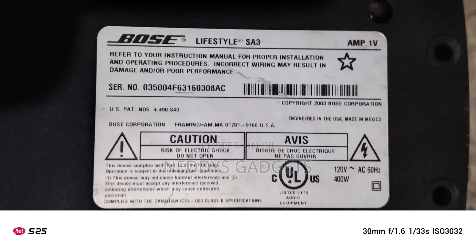 Bose Lifestyle Sa-3 Stereo Amplifier