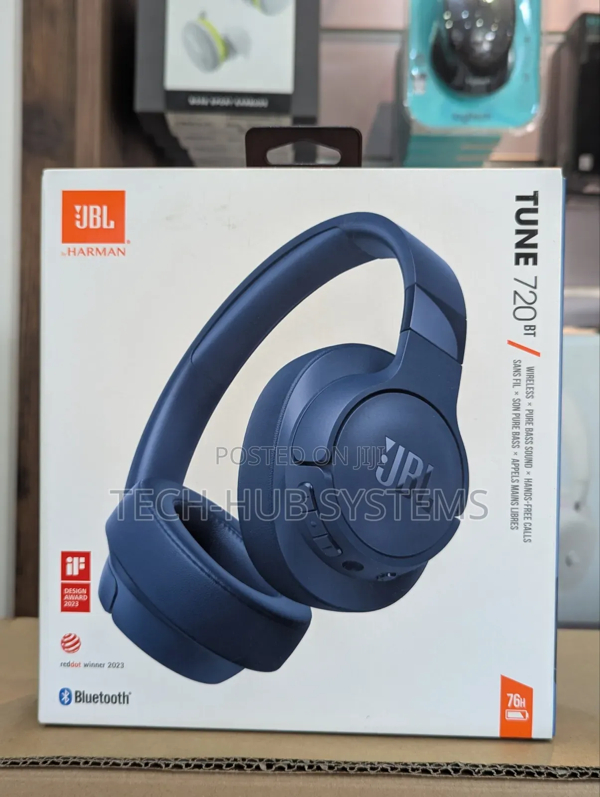 JBL Tune 720bt - Wireless Over-Ear Headphones Pure Bass Sound, 76hrs