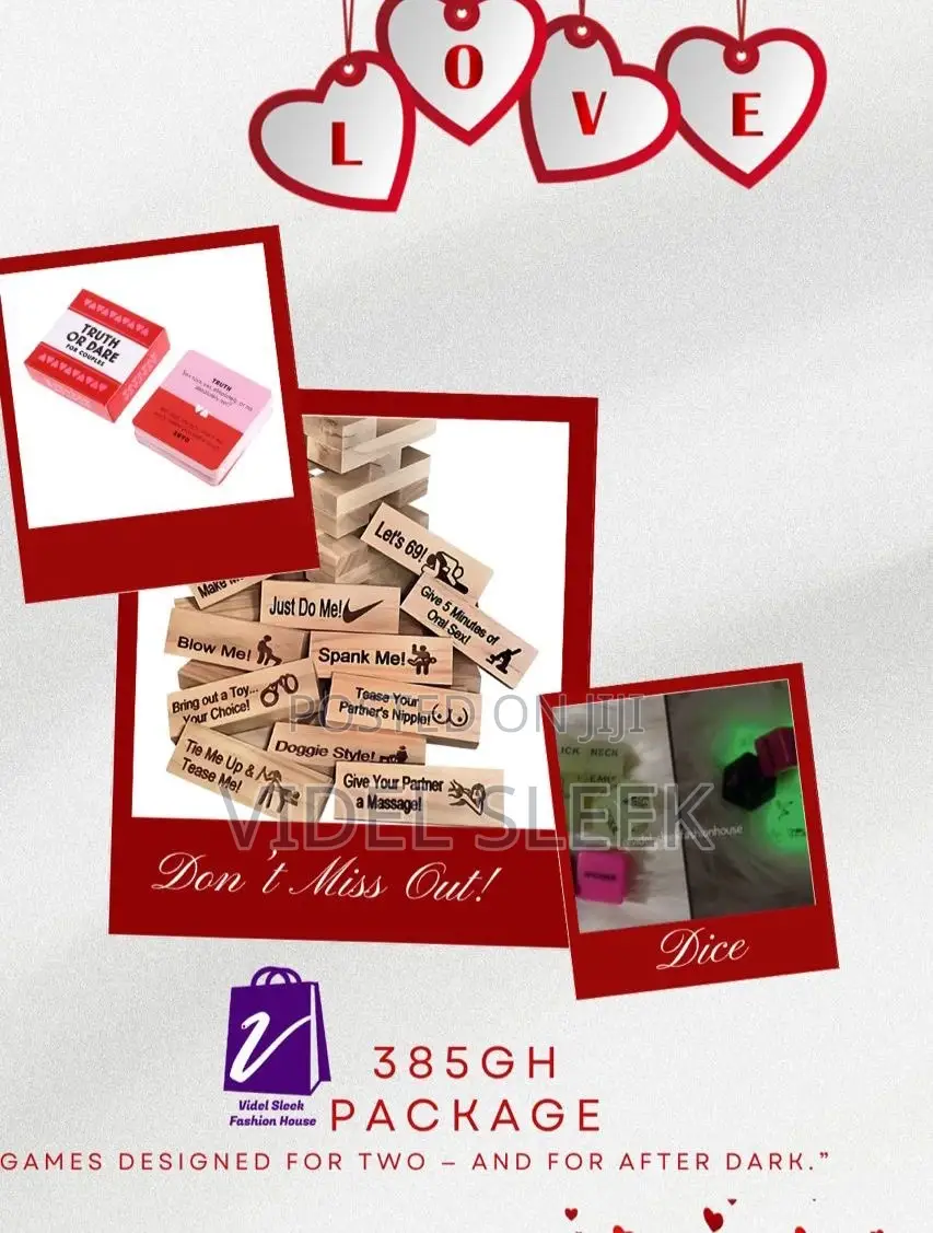 Couple Packages Game Cards, Adult Jenga And Dice