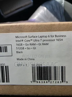 New Laptop Microsoft Surface Laptop 6 16GB Intel Core Ultra 7 SSD 512GB