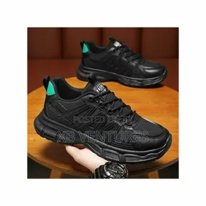Men's Black Athletic Footwear: Casual, Airy Jogging Sneakers