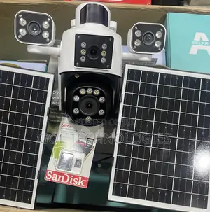 Solar Camera 4 Lens Adjustable 4g Camera With Motion Detector + 64gb