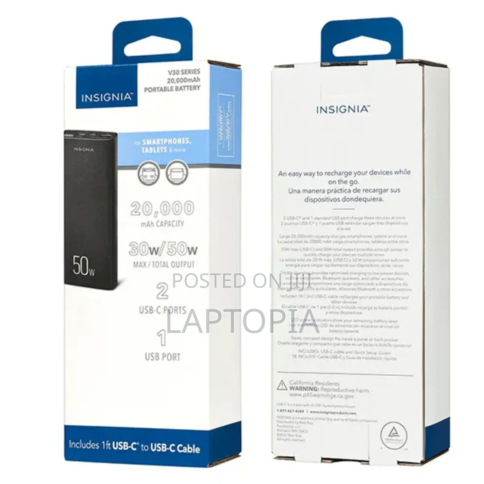 Original Insignia V30 Series 20,000mah Portable Power Bank