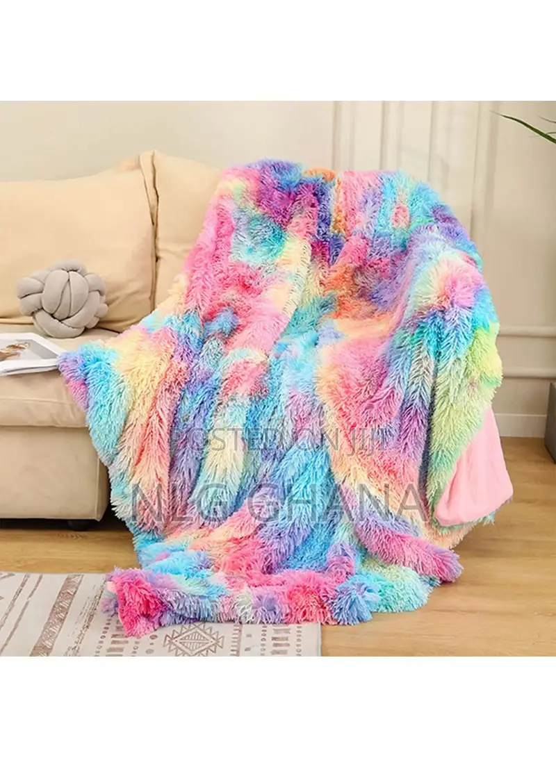 Super Soft Comfortable Cozy Rainbow Throw Blanket Fuzzy Warm. Tvx9301