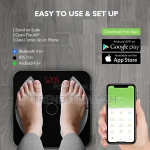 Bluetooth Smart Body Fat Measurement Bathroom Scale