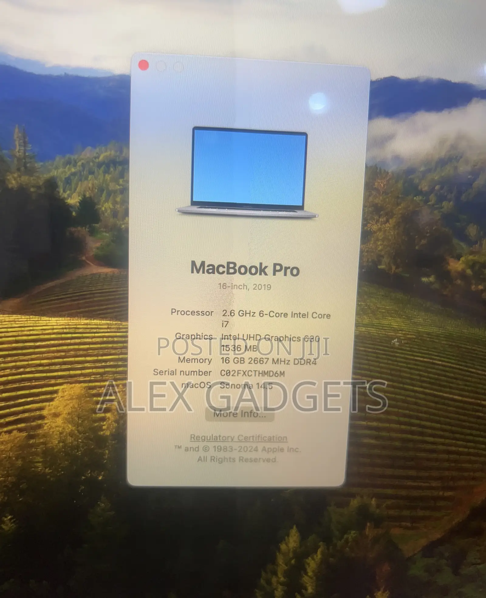 Laptop Apple MacBook Pro 2019 16GB Intel Core I7 SSD 512GB