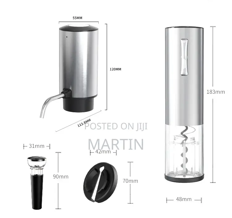 4-in-1 Rechargeable Electric Wine Opener and Dispenser Set