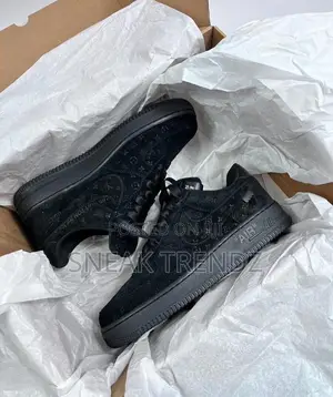 Louis Vuitton Nike Force Org Black Suede