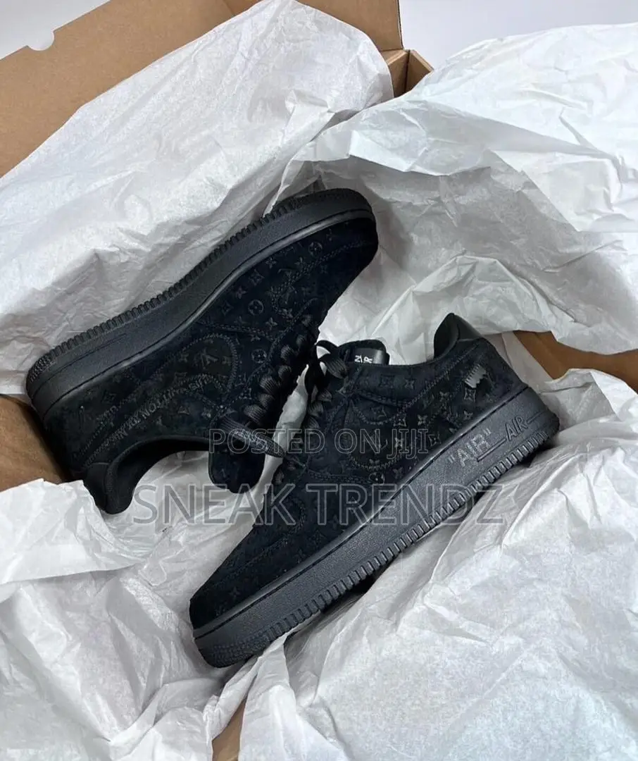 Louis Vuitton Nike Force Org Black Suede