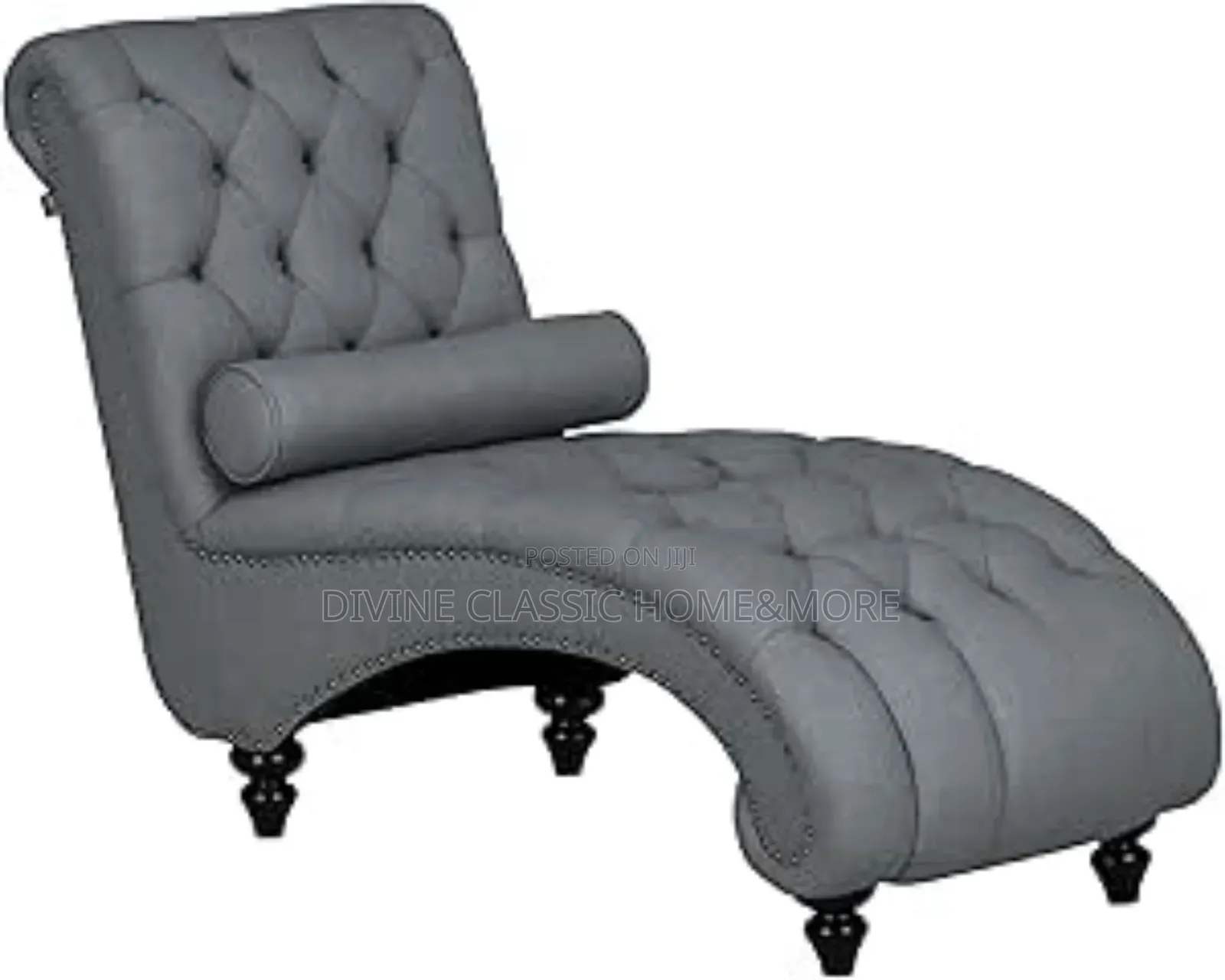 Homcom Button Tufted Chaise Lounge Chair Indoor Upholstered Lounge