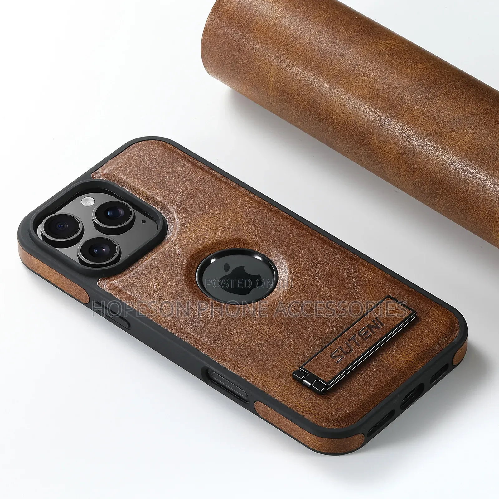 iPhone Leather Case, Magsafe Wireless Charging Support and Kick-Stand