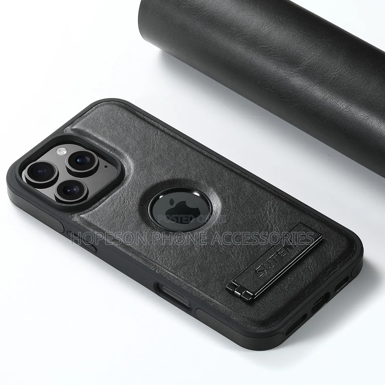 iPhone Leather Case, Magsafe Wireless Charging Support and Kick-Stand