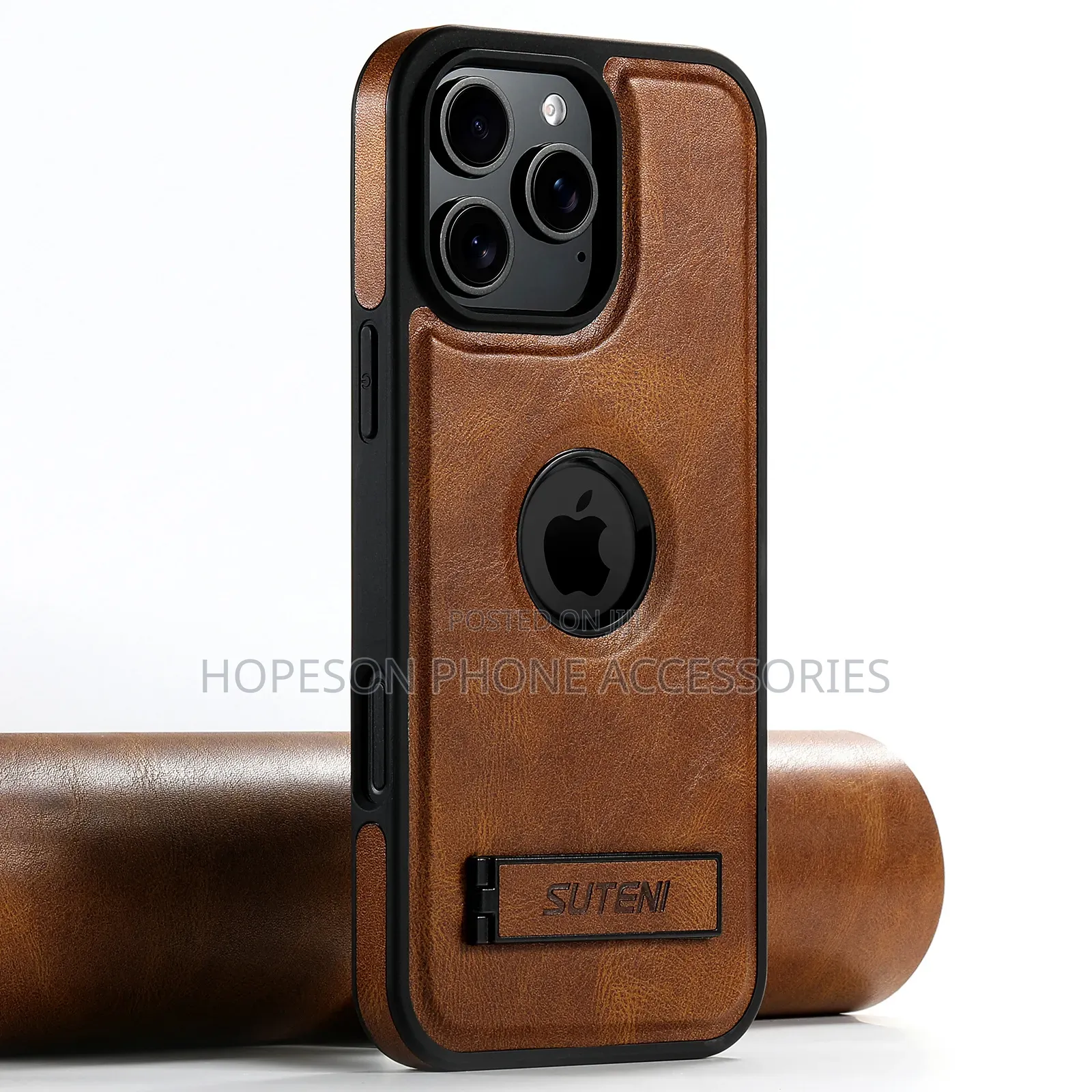 iPhone Leather Case, Magsafe Wireless Charging Support and Kick-Stand