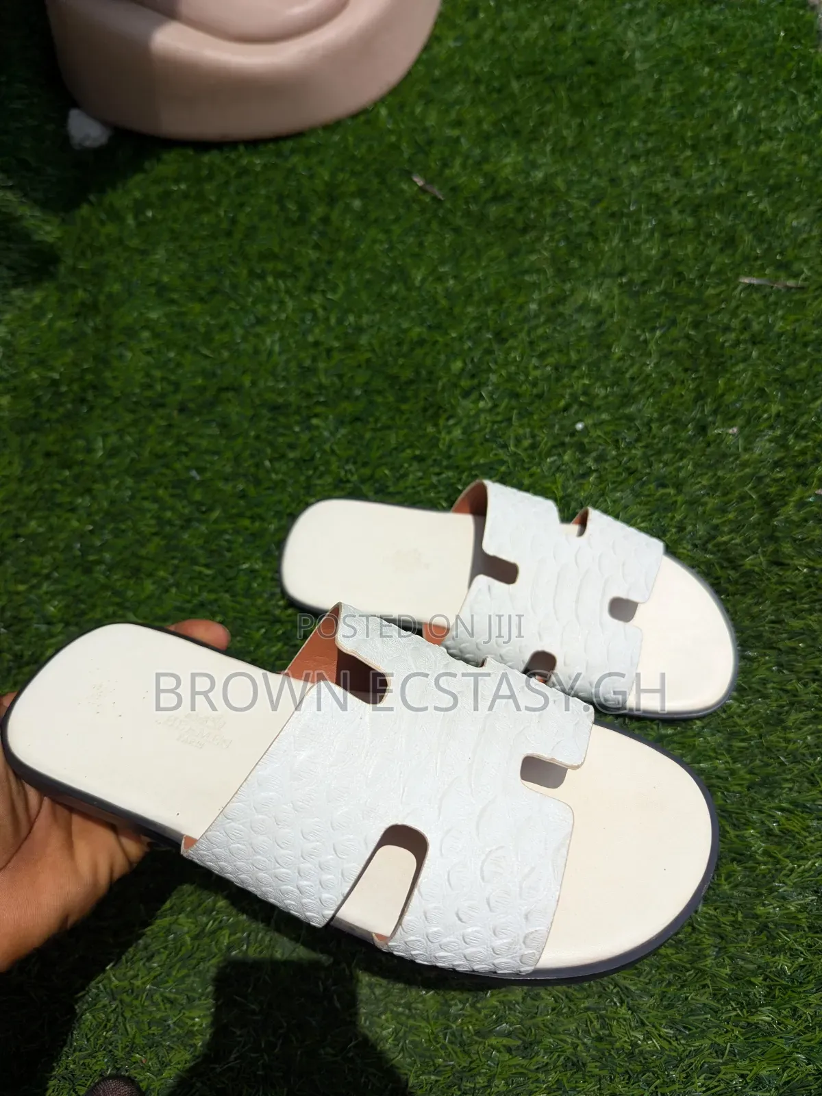 Hermes Slippers White