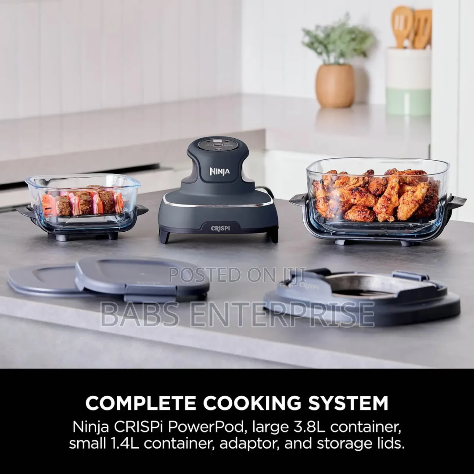 Ninja Crispi 4 in 1 Portable Glass Air Fryer - Cyber Space Fn101ukgy