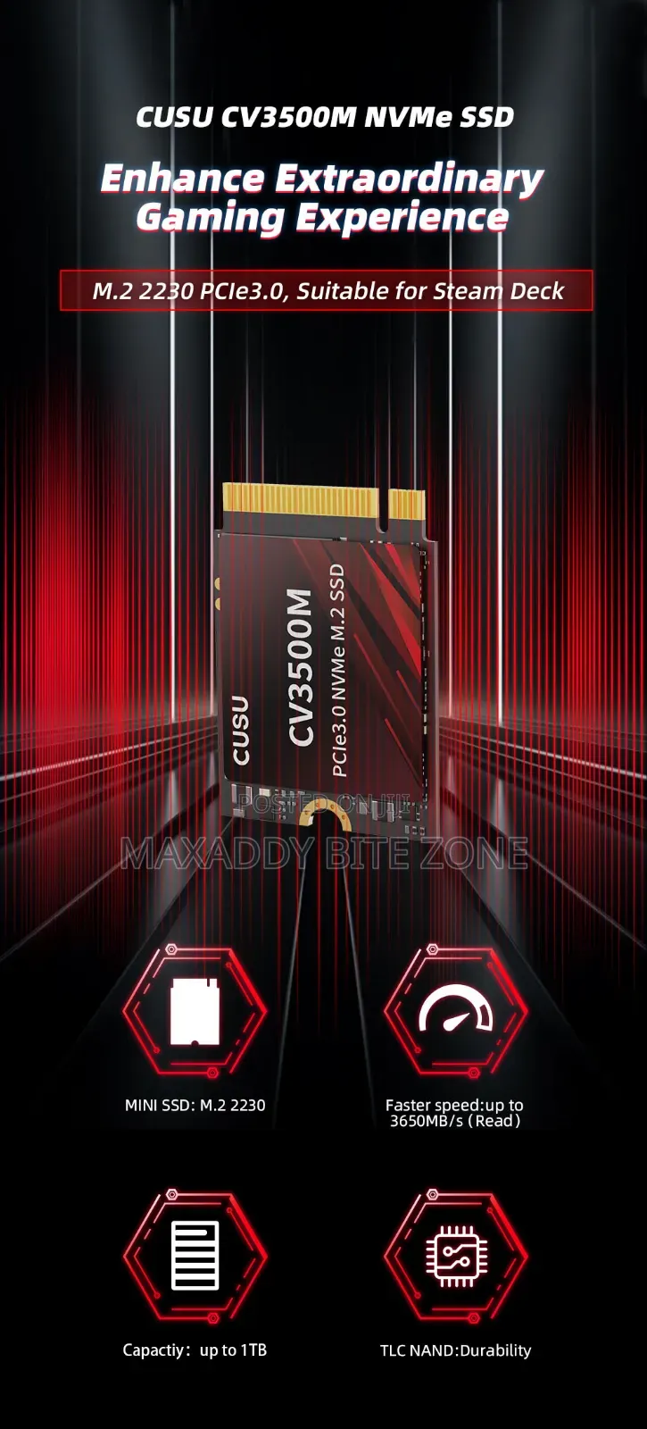 Cusu SSD 2230 512gb Nvme M2 SSD Pcie3.O for Steam,Surface Pro