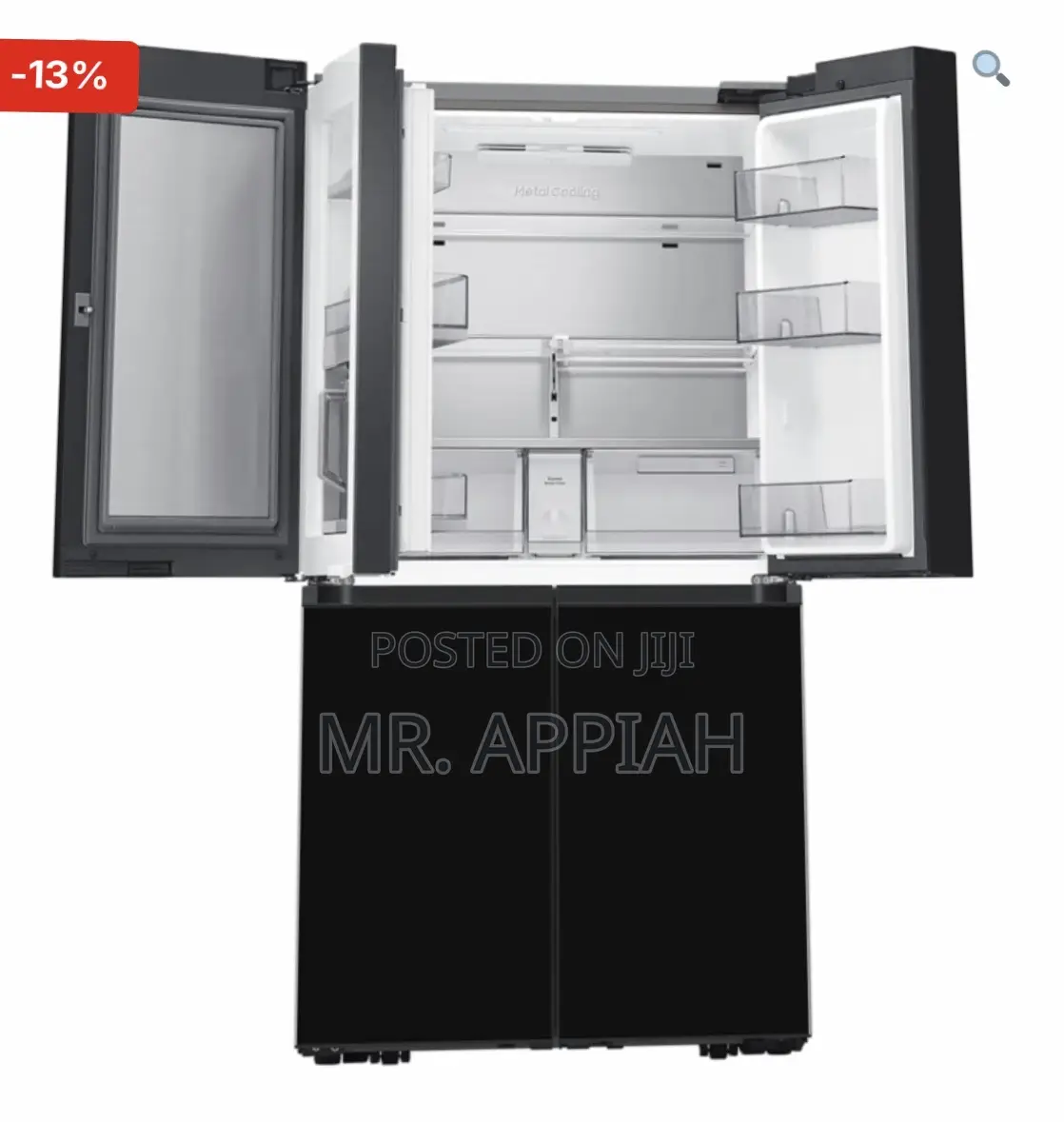 Samsung-Rf65db970e22 Fridge 4 Doors 650ltr Black See Wd Smart 