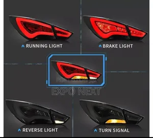 Pair Smoked Led Tail Lights For 2011-2014 Hyundai Sonata Sedan
