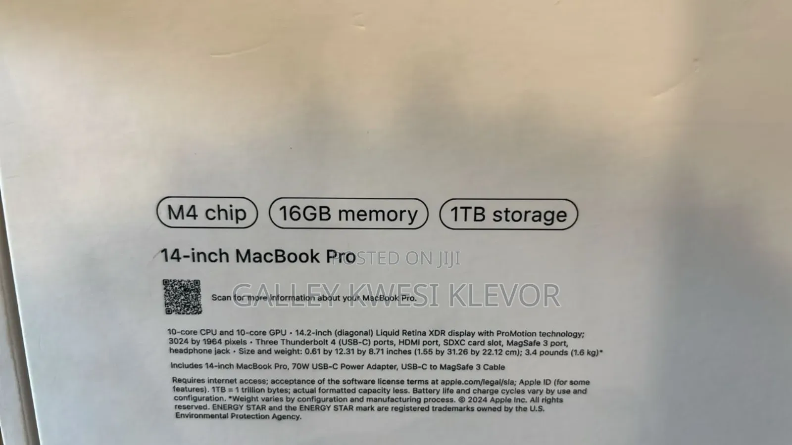 New Laptop Apple MacBook Pro 16GB Apple M4 Max SSD 512GB