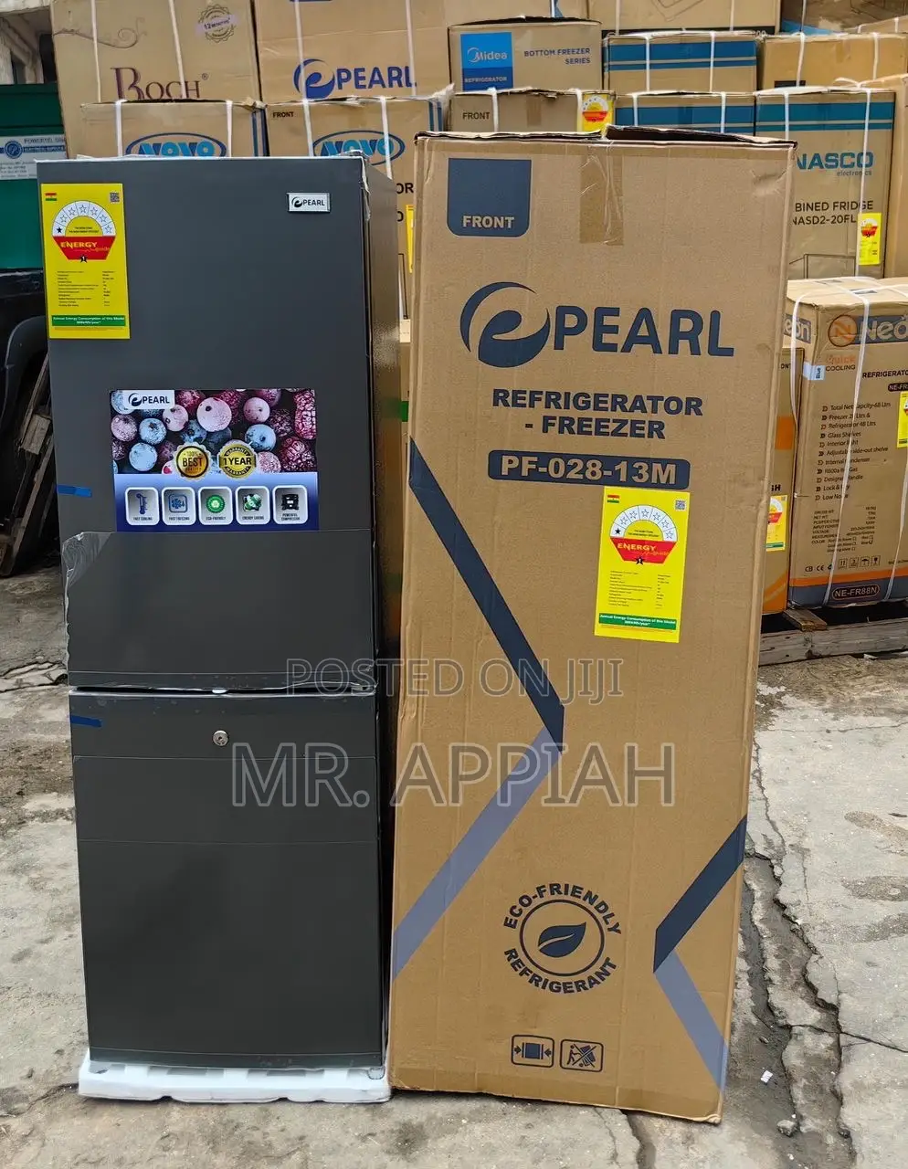 Fast Cooling Pearl Pf-028-13m Double Door Refrigerator 