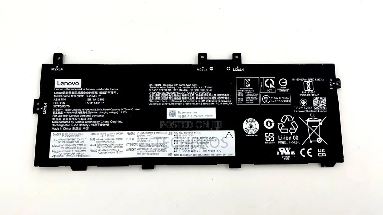 Original Laptop Battery For Lenovo L20m3p71 L20l3p71 L20c3p71 L20d3p71