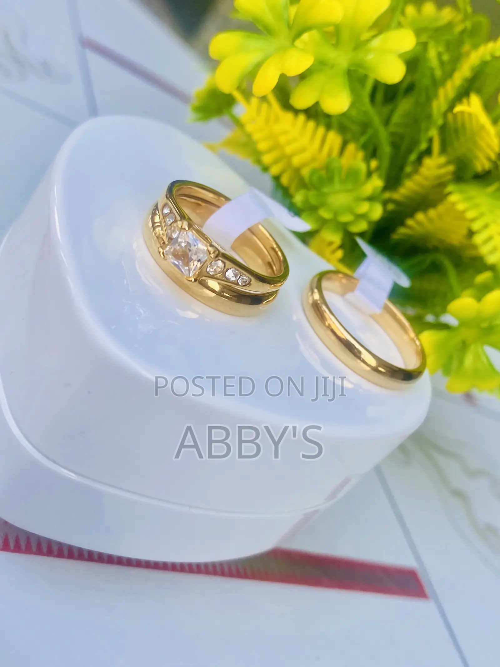 Zirconia Three Set Couple Ring/Wedding Ring